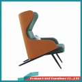 Fabric Leather Hotel Leisure Chair Wooden Leg